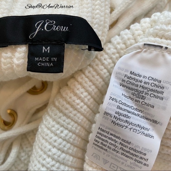 J.Crew ivory lace up mock neck tunic sweater *shop@iamwarrior - Picture 7 of 8